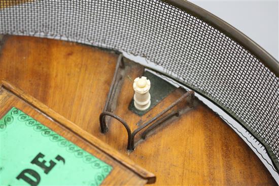 A rare mid 19th century Jaques of London Game of Cannonade of Castle Bagatelle, comprising a circular mahogany board, 38cms diameter,